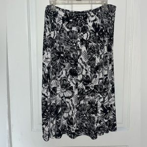 Black and White Floral Skirt